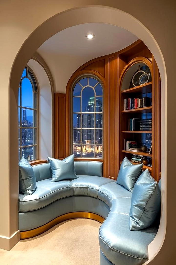 Elegant Curved Window Seat - 21 Window Seat Ideas