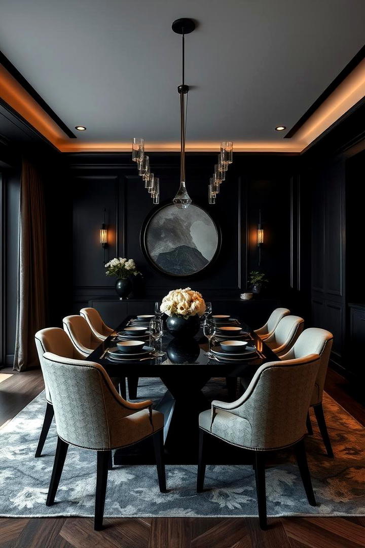 Elegant Dark Dining Room - 21 Dining Room Design Ideas