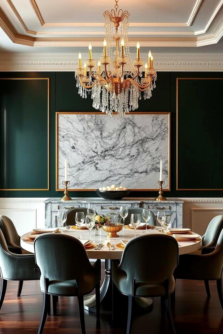 Elegant Dining Room Accent - 21 Dark Green Accent Wall Ideas