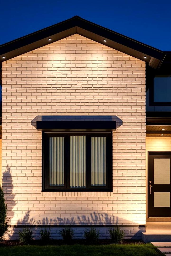 Elegant Ebony Accent - 30 Exterior Brick Paint Color Ideas