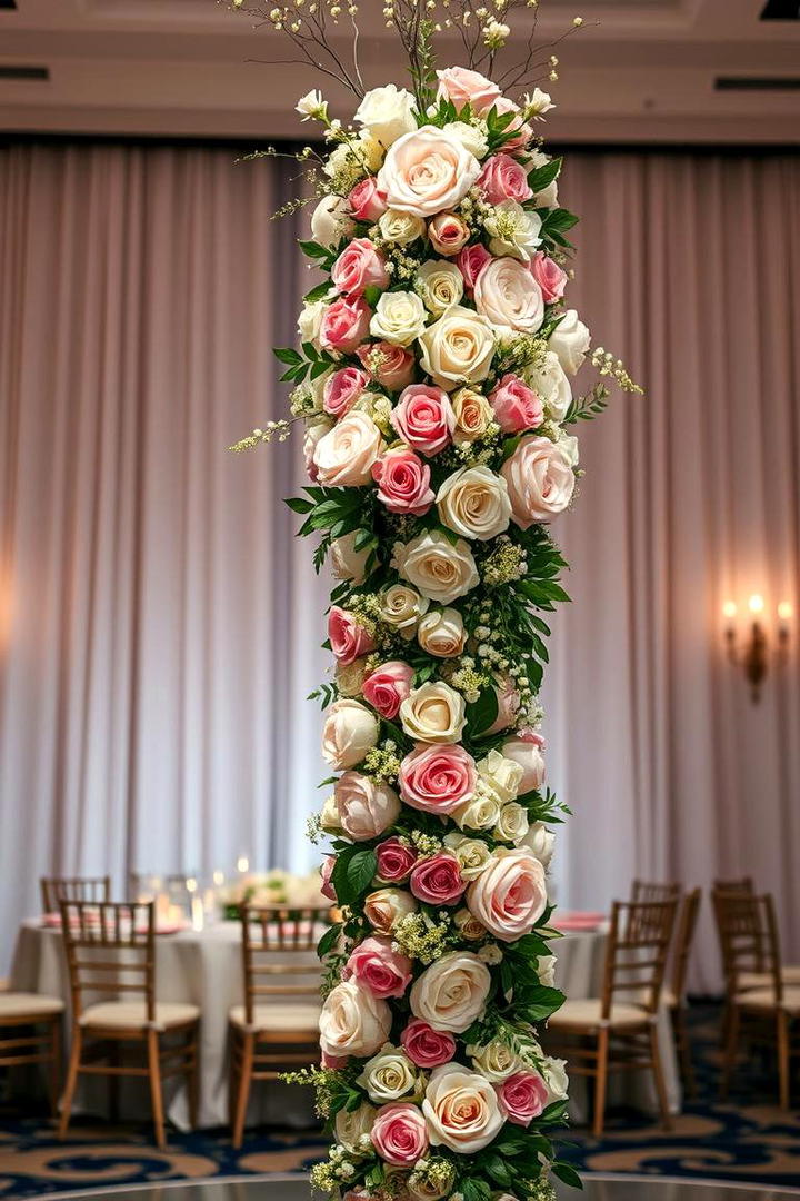 Elegant Floral Column - 30 Tall Wedding Centerpiece Ideas