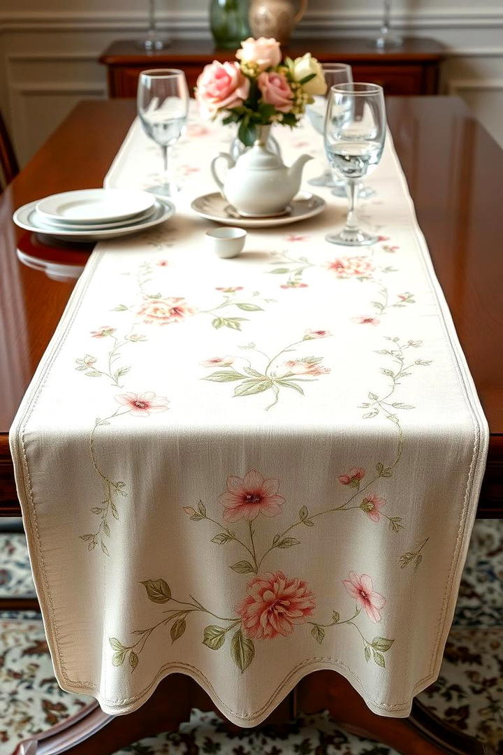 Elegant Floral Table Runner - 21 Table Runner Ideas