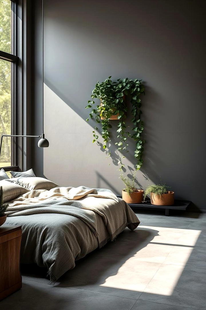 Elegant Fusion of Texture and Tone - 30 Dark Grey Bedroom Ideas