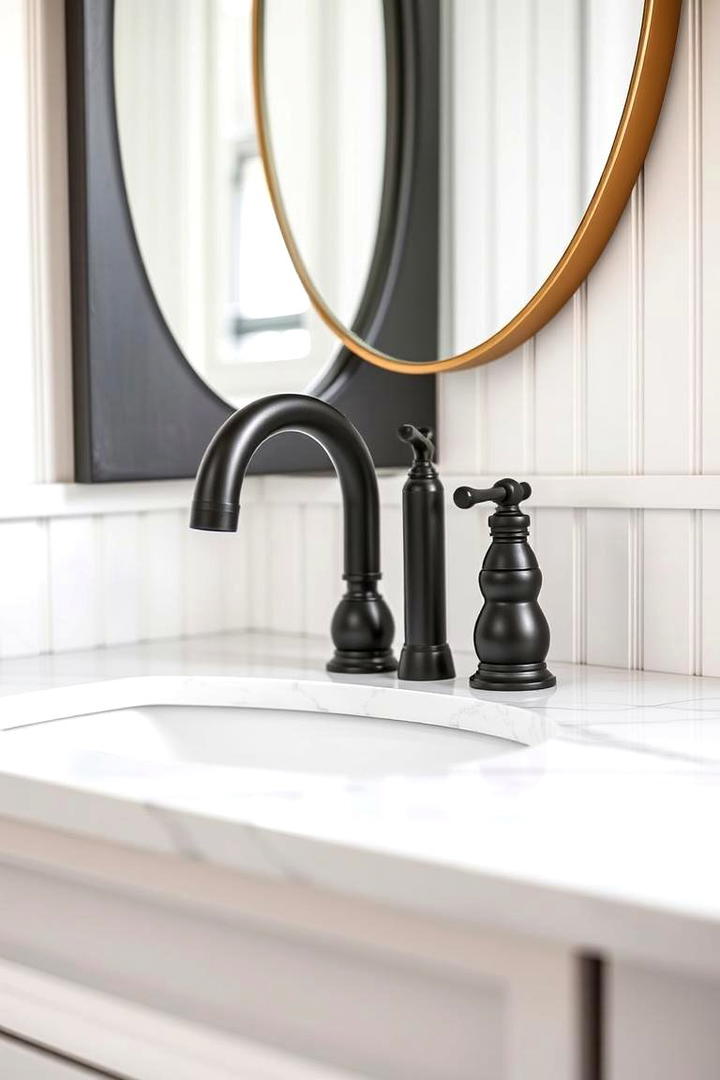 Elegant Hardware Finishes - 30 Cottage Bathroom Ideas