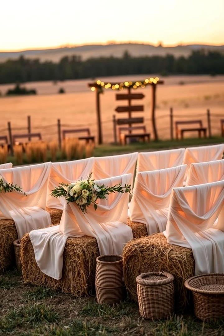 Elegant Hay Bale Decor - 21 Fall Wedding Décor Ideas