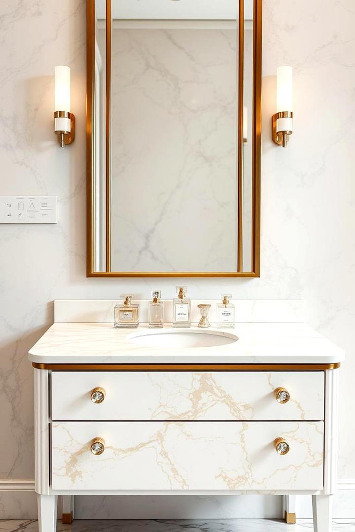 Elegant Marble Vanity - 30 Makeup Vanity Ideas