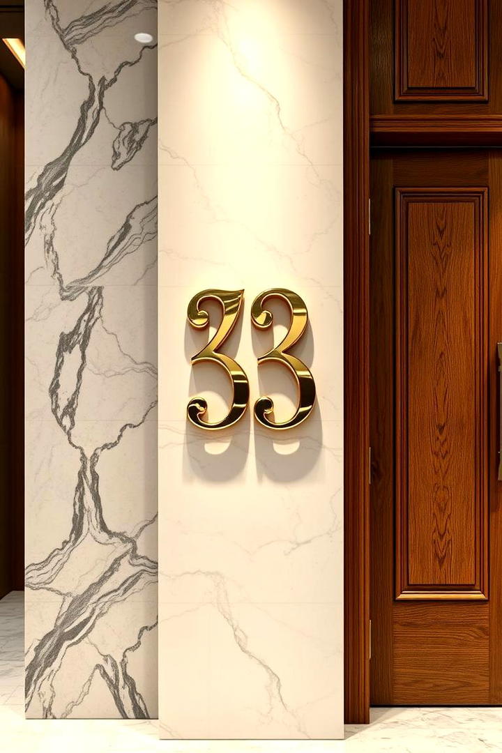 Elegant Metallic Numbers - 21 House Number Ideas