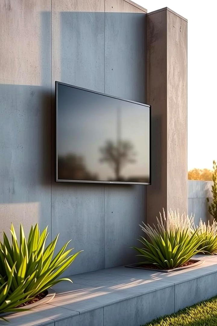 Elegant Minimalist Mounting - 30 Outdoor Tv Ideas