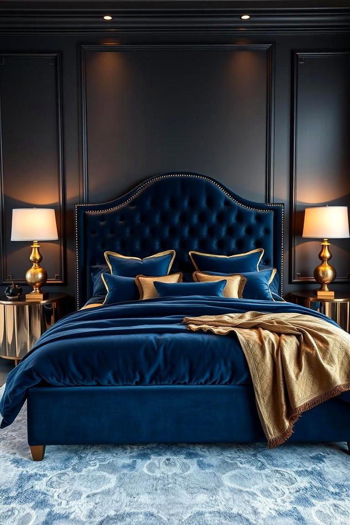 Elegant Navy Blue Ensemble - 21 Blue Bedroom Ideas