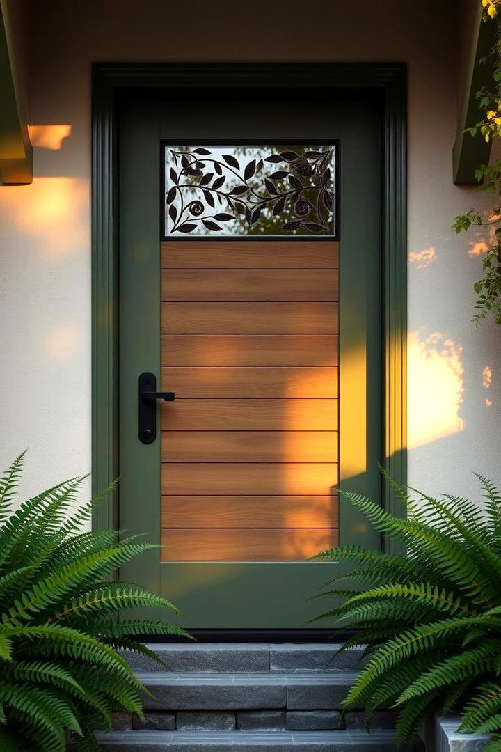 Elegant Olive Green - 30 Mid Century Front Door Colors