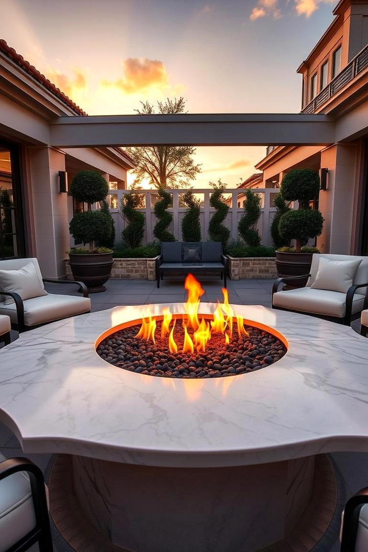 Elegant Patio Statement - 21 Fire Pit Ideas