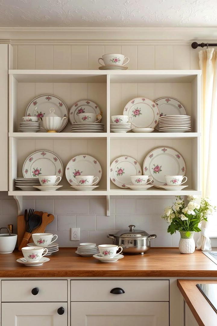 Elegant Plate Display Method - 30 Cottage Kitchen Ideas