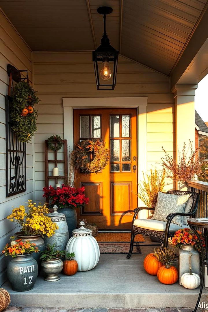 Elegant Rustic Accents - 21 Fall Porch Decor Ideas