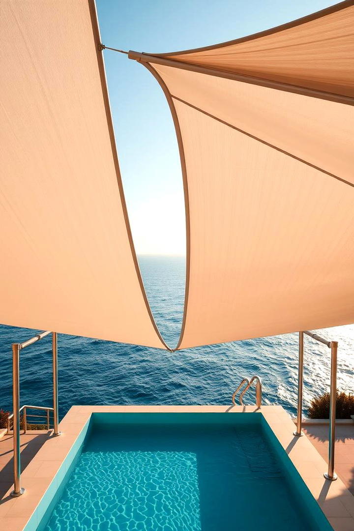 Elegant Sail Shades for Modern Pools - 30 Pool Shade Ideas