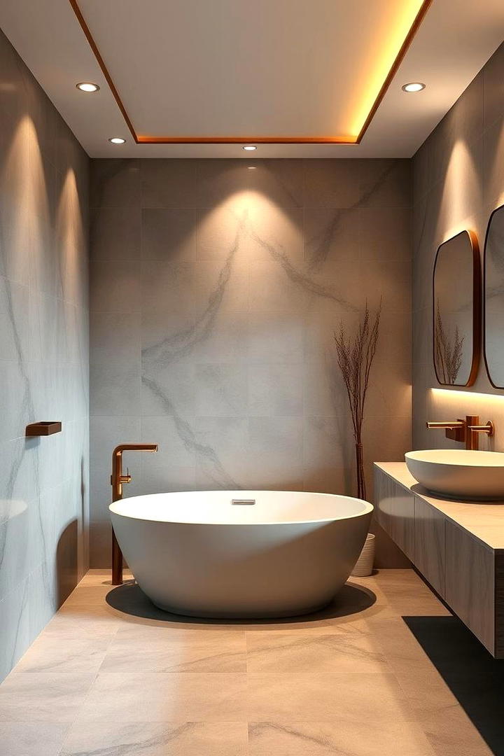 Elegant Spa Sanctuary - 21 Grey Tile Bathroom Ideas