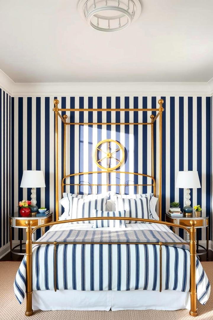 Elegant Striped Patterns - 21 Bedroom Wallpaper Ideas