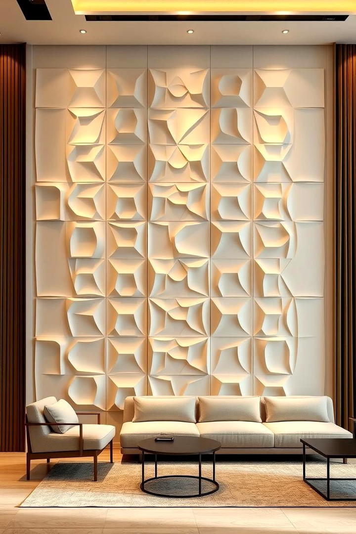 Elegant Textured Wall Panels - 21 Blank Wall Ideas