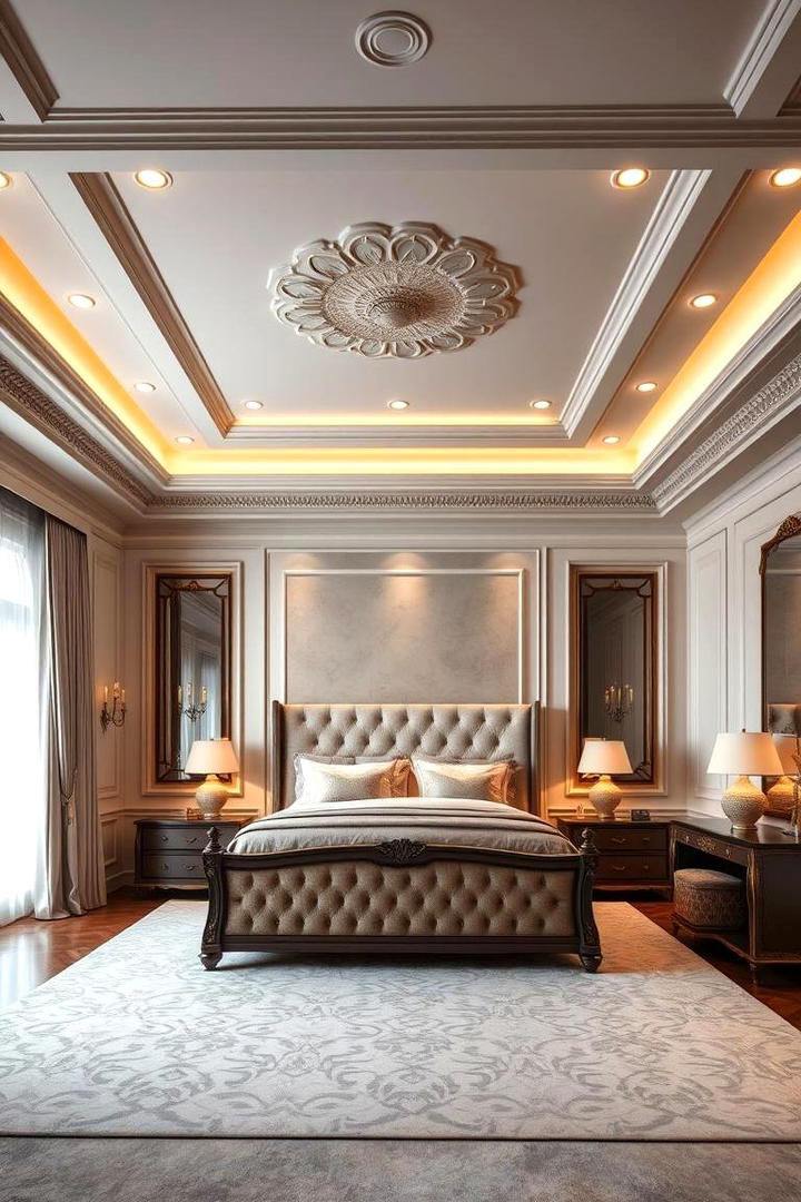 Elegant Tray Ceiling with Pop Design - 17 Pop Ceiling Design Ideas