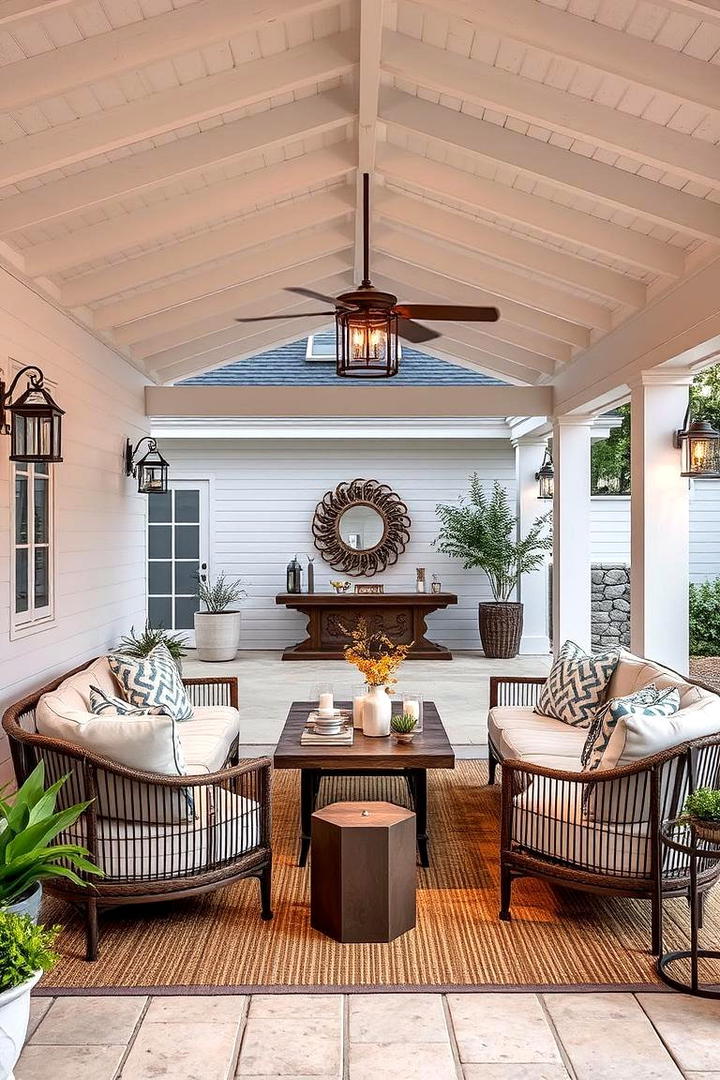 Elegant Whitewashed Escape - 21 Covered Patio Ideas