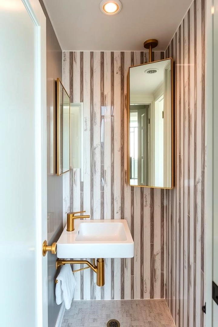 Elevated Gold Design for Compact Spaces - 30 Gold Bathroom Ideas