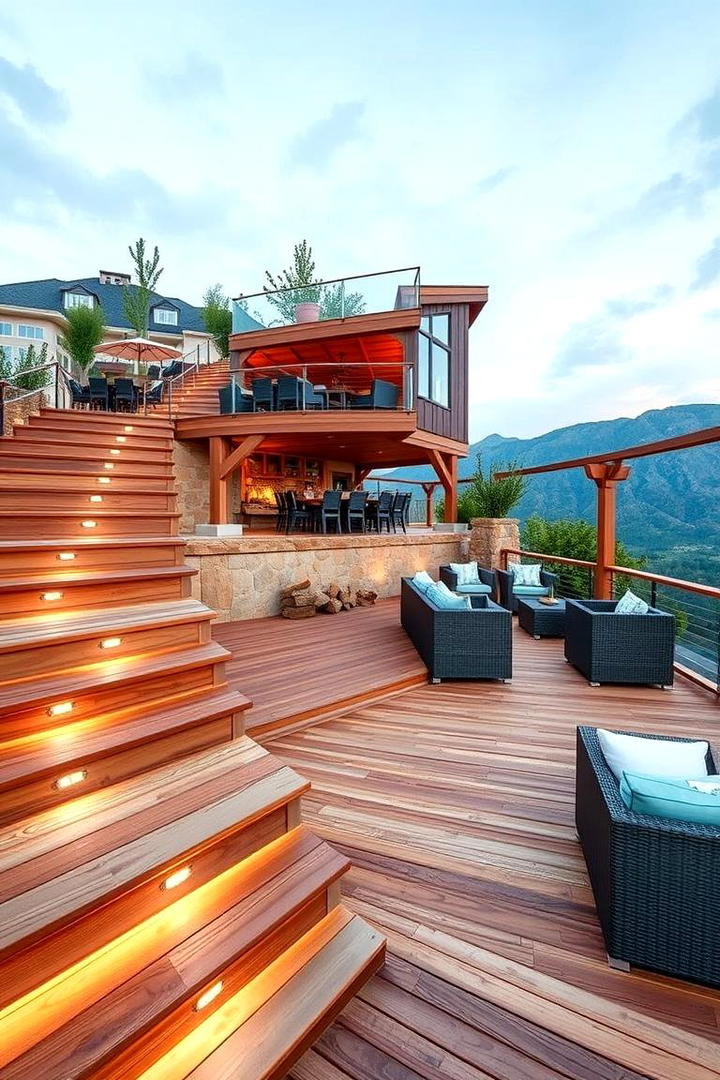 Elevated Multi Level Deck - 21 Patio Deck Ideas