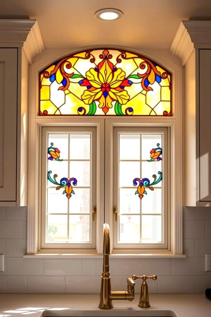 Embellishing with Artistic Stained Glass Windows - 21 Kitchen Window Ideas