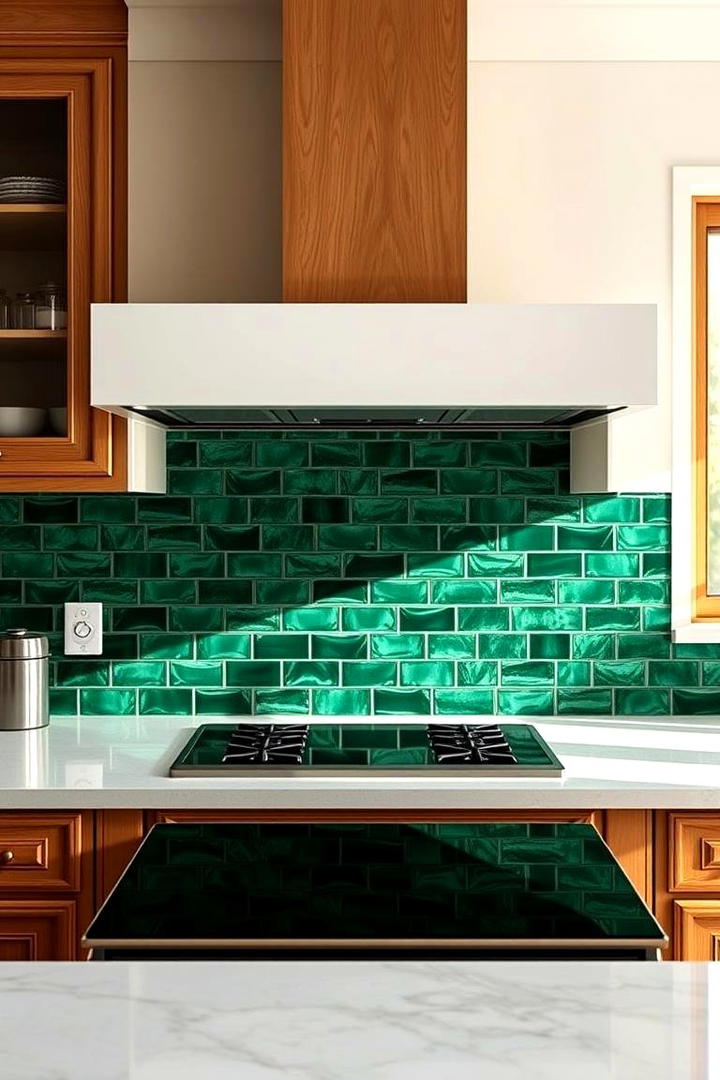 Emerald Backsplash Brilliance - 21 Dark Green Kitchen Ideas