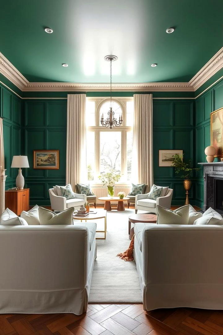 Emerald Green and Ivory - 21 Two Colour Combination for Living Room