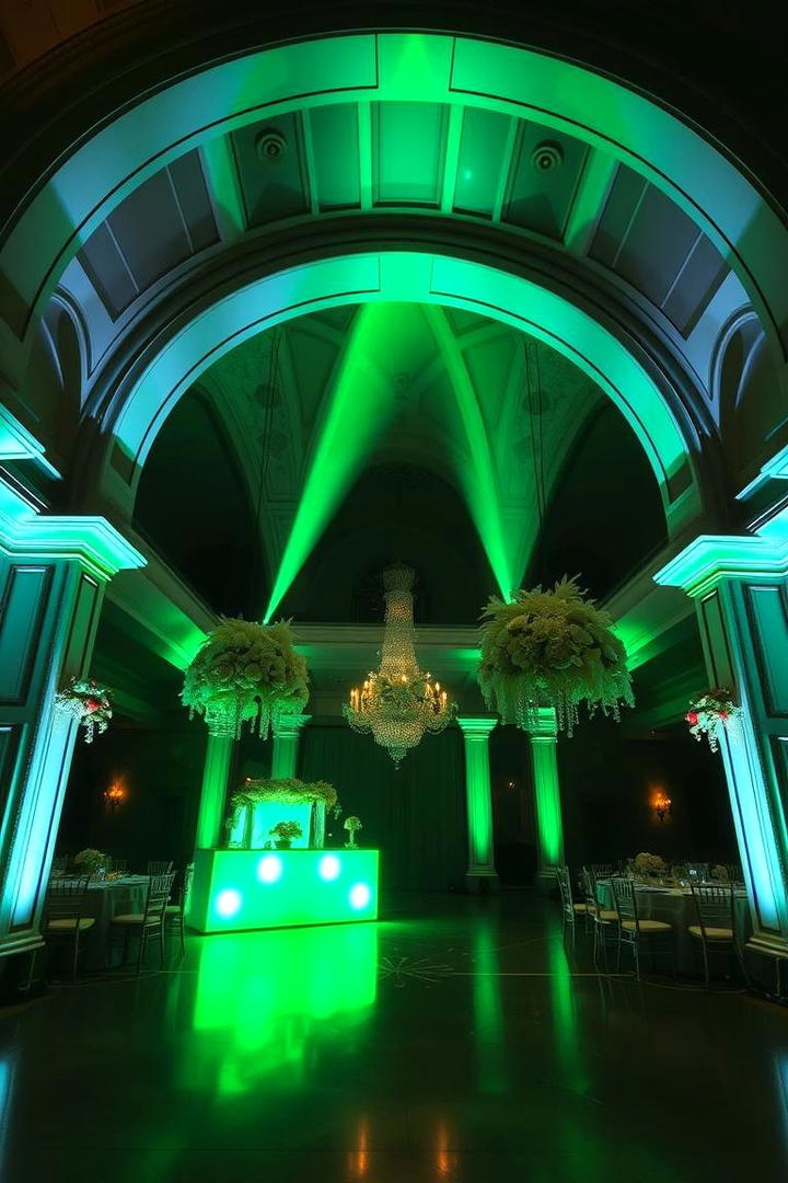 Emerald Lighting Effects - 30 Emerald Green Wedding Ideas