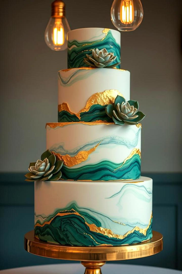 Emerald Themed Wedding Cake - 30 Emerald Green Wedding Ideas