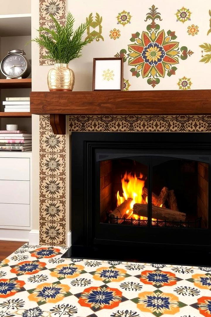 Encaustic Expression - 21 Fireplace Tile Ideas