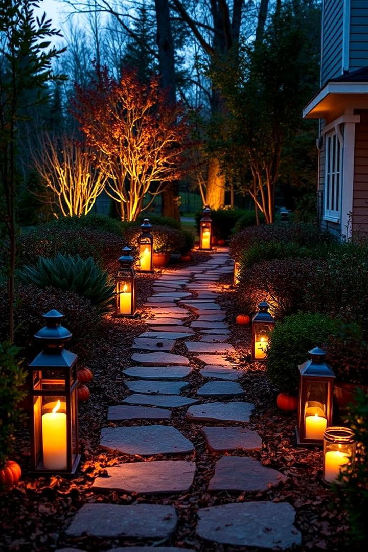 Enchanting Candlelit Pathways - 21 fall outdoor decorating ideas