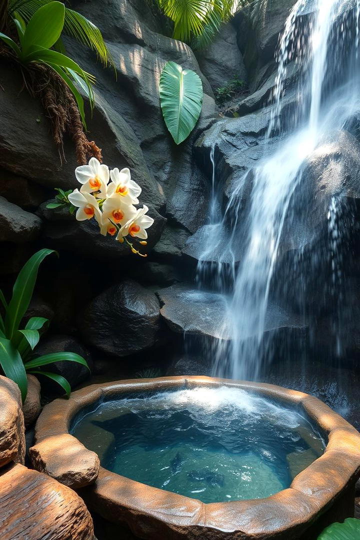 Enchanting Waterfall Soaker - 30 Outdoor Bathtub Ideas