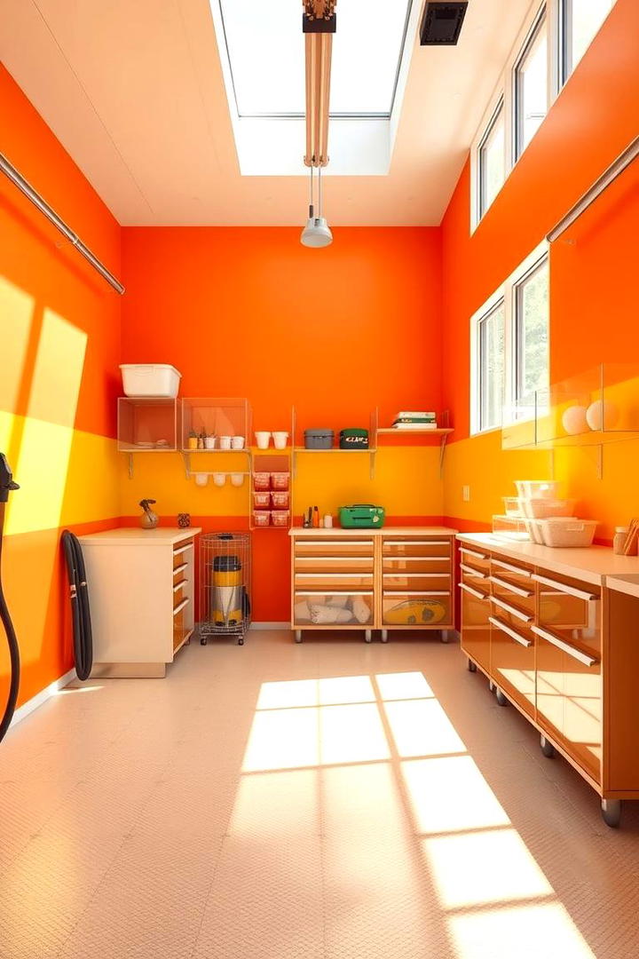 Energetic Citrus Burst - 30 Garage Wall Paint Ideas