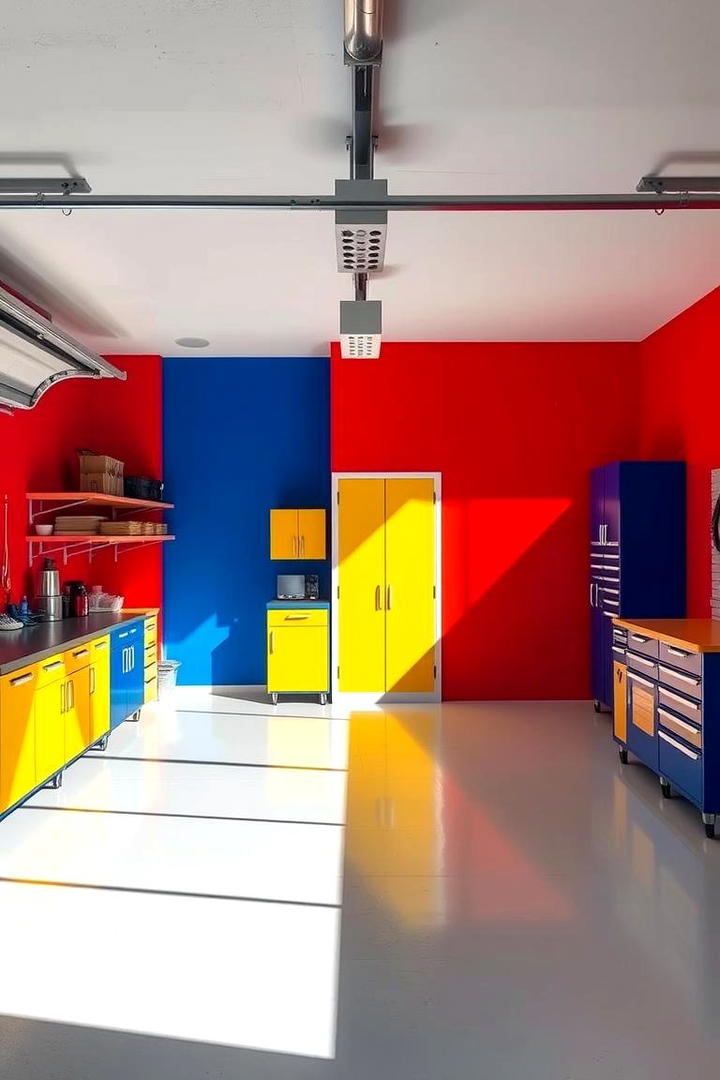 Energetic Primary Colors - 30 Garage Wall Paint Ideas