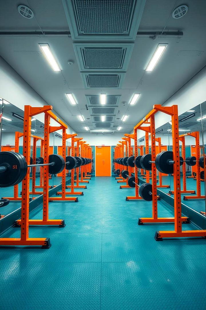 Energetic Teal and Orange Gym Space - 30 Teal and Orange Color Scheme for Your Rooms