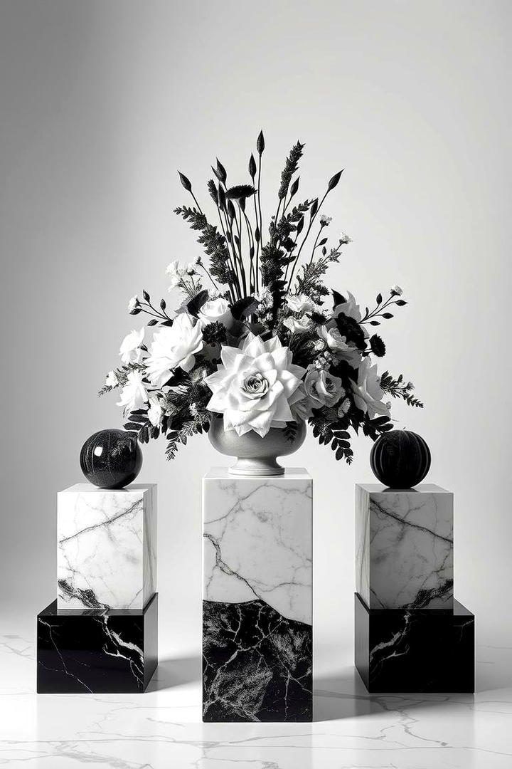 Enigmatic Black and White Structure - 30 Tall Wedding Centerpiece Ideas