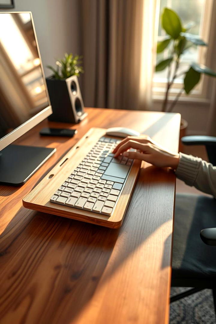 Ergonomic Keyboard Tray Setup - 30 Desk Decor Ideas