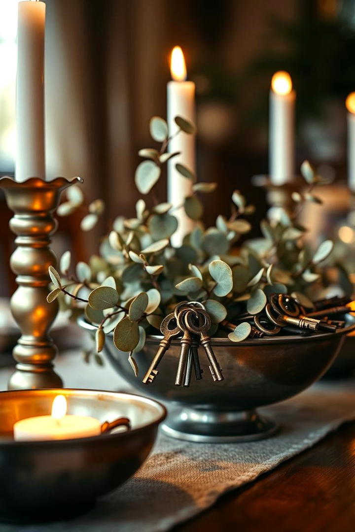 Eucalyptus and Antique Accents - 30 Eucalyptus Wedding Centerpieces