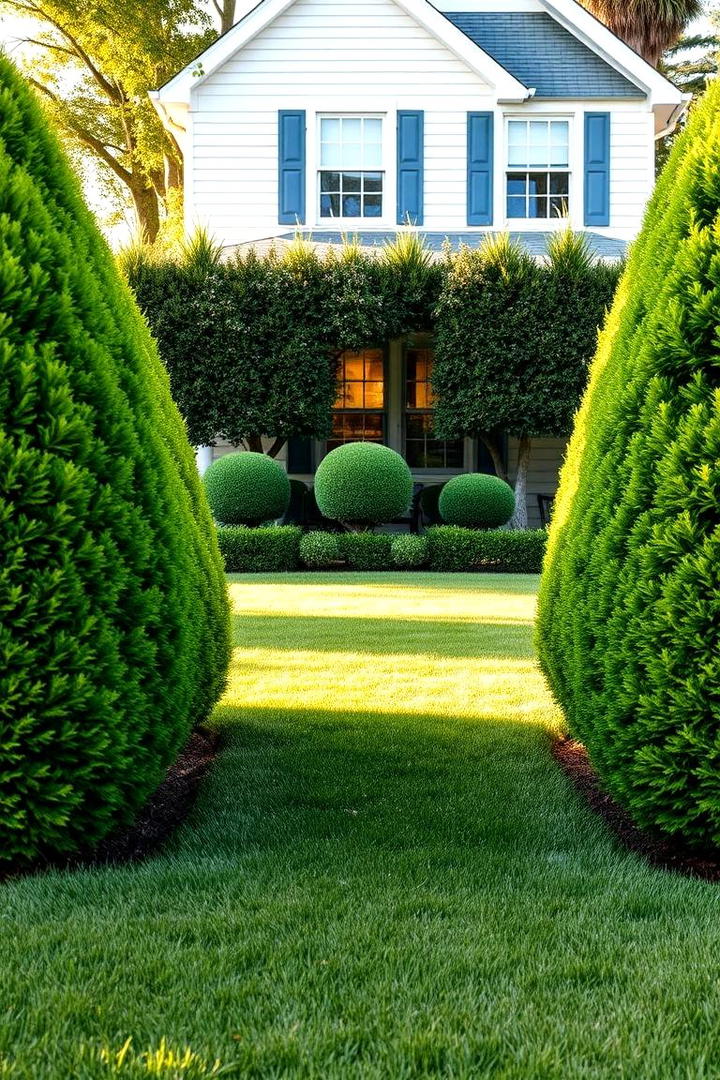 Evergreen Border Bliss - 30 Front Yard Evergreen Landscaping Ideas