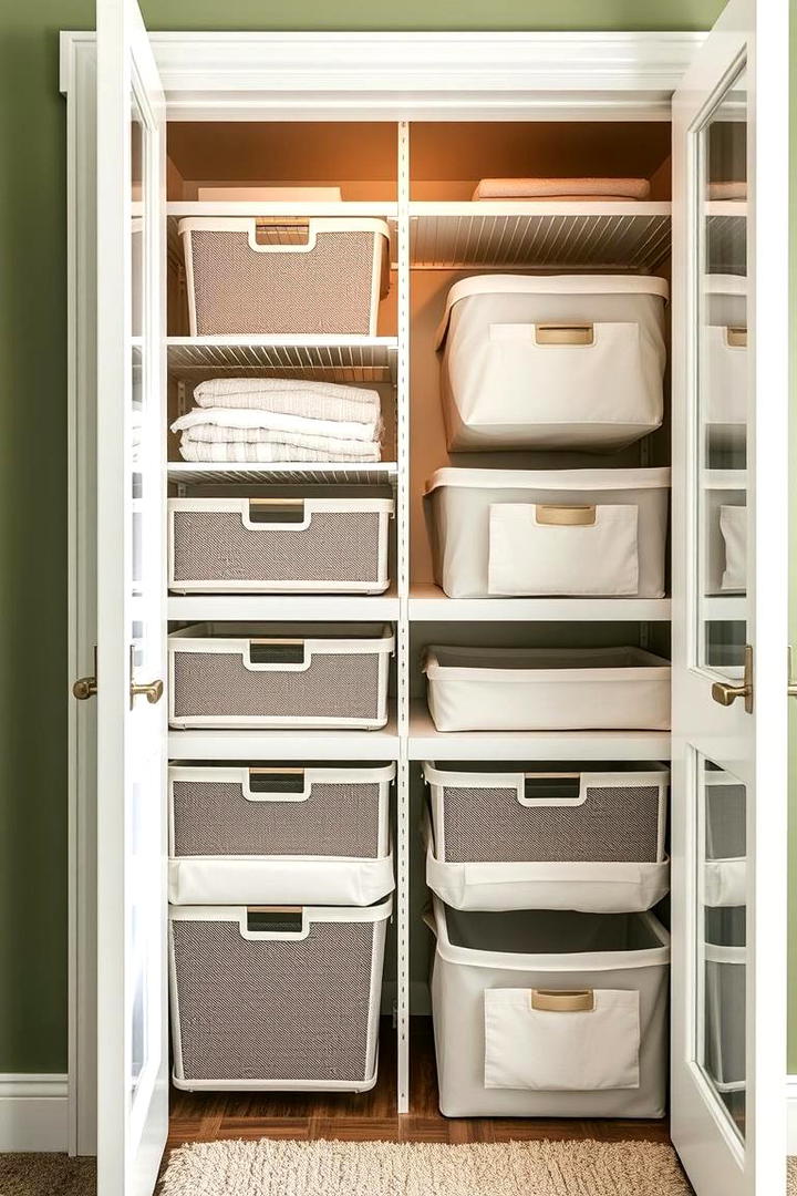 Expandable Storage Options - 30 Linen Closet Organization Ideas