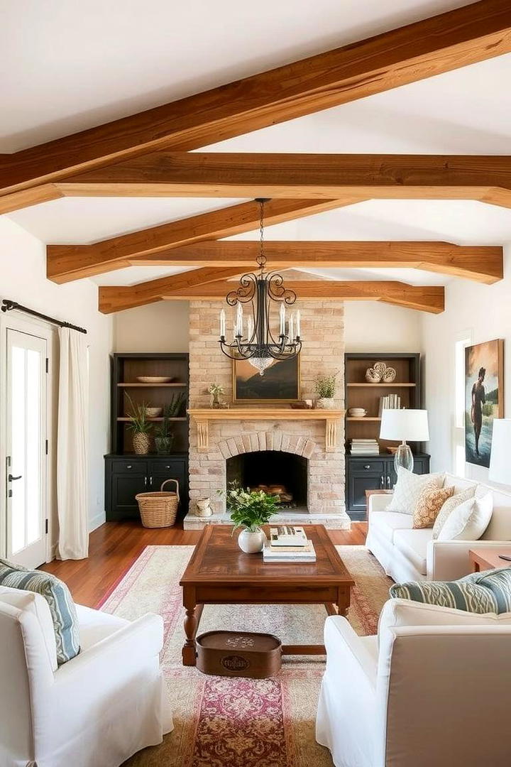 Exposed Beams Delight - 21 French Country Living Room Ideas