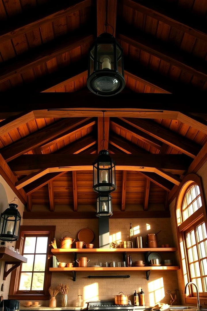 Exposed Wooden Beams - 21 Rustic Kitchen Ideas