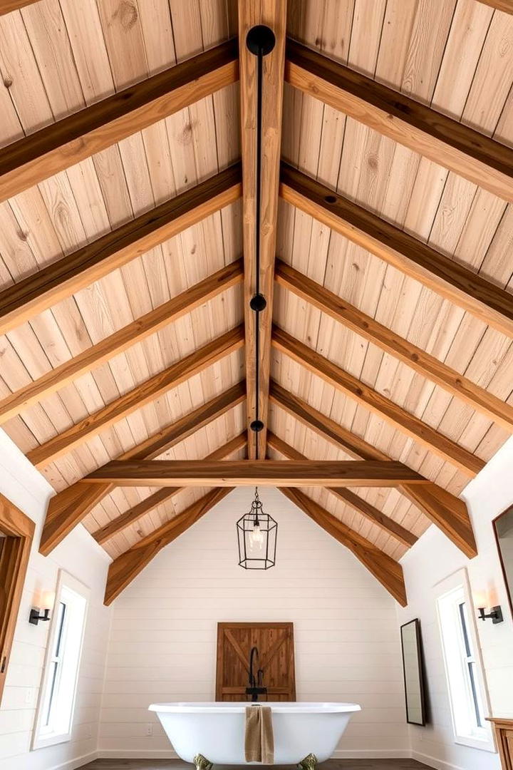 Exposed Wooden Beams - 21 Country Bathroom Ideas