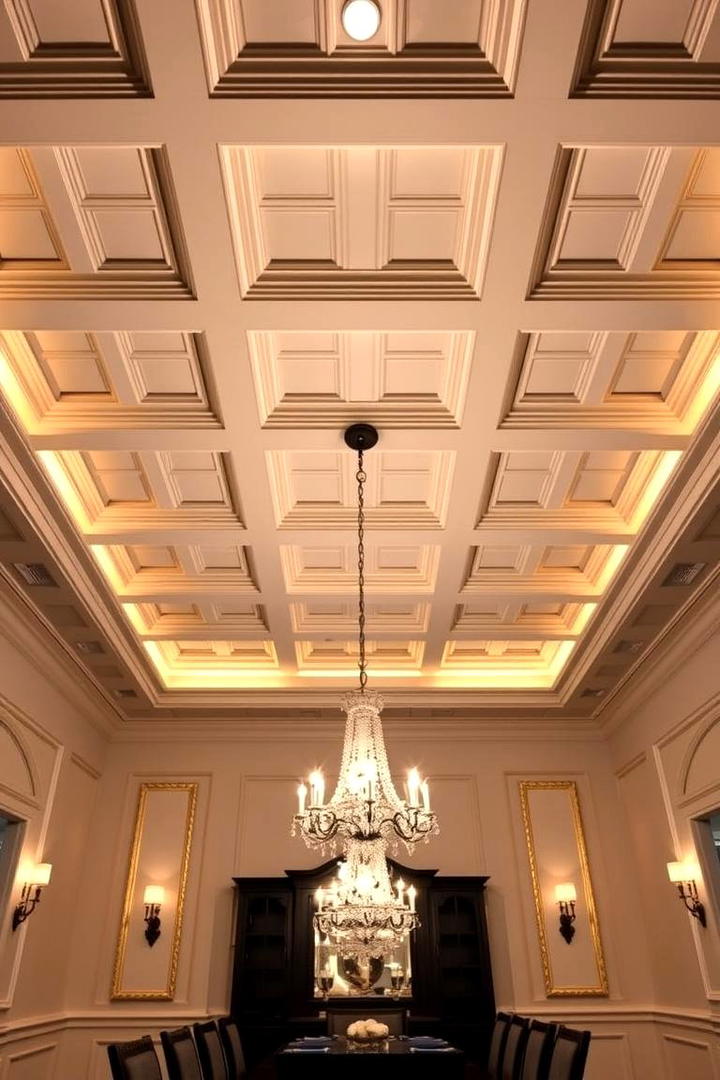 Exquisite Coffered Ceiling - 30 Dining Room Ceiling Ideas