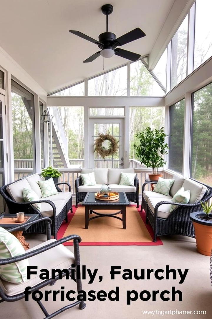 Family Friendly Gathering Space - 21 Screened-in Porch Ideas