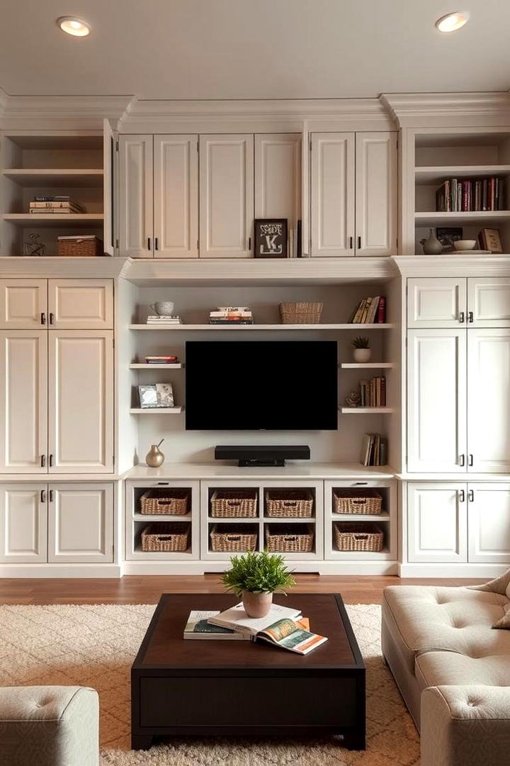 Family Room with Built in Storage - 21 Family Room Ideas