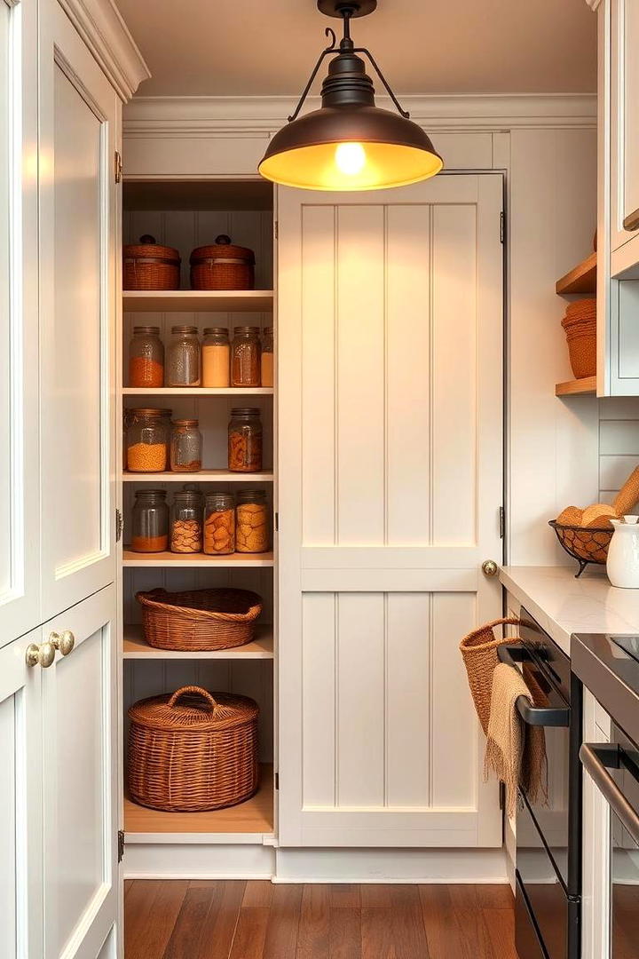 Farmhouse Charm Corner Pantry - 30 Corner Pantry Ideas