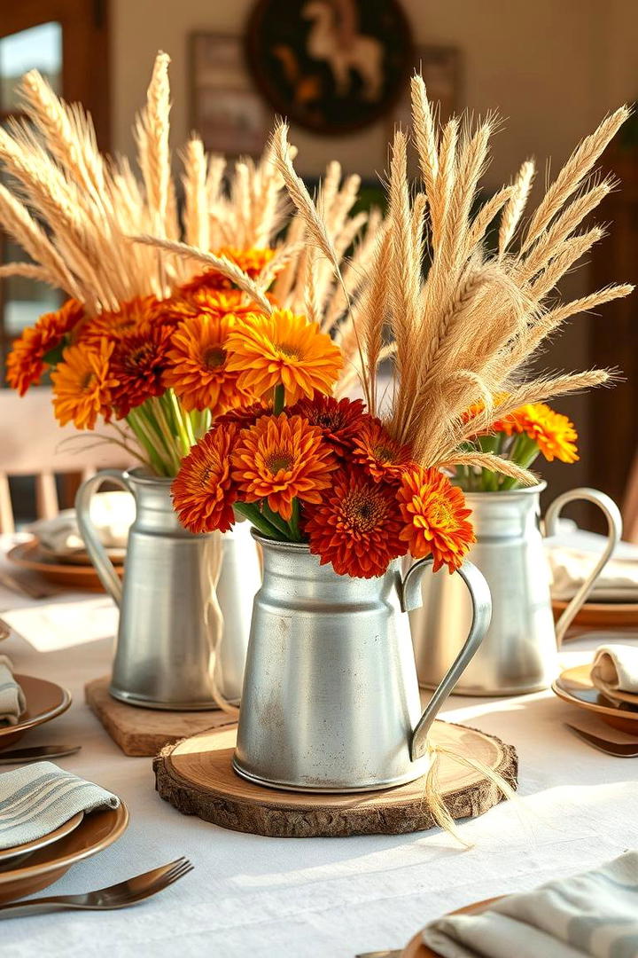 Farmhouse Chic Arrangement - 21 Thanksgiving Centerpiece Ideas