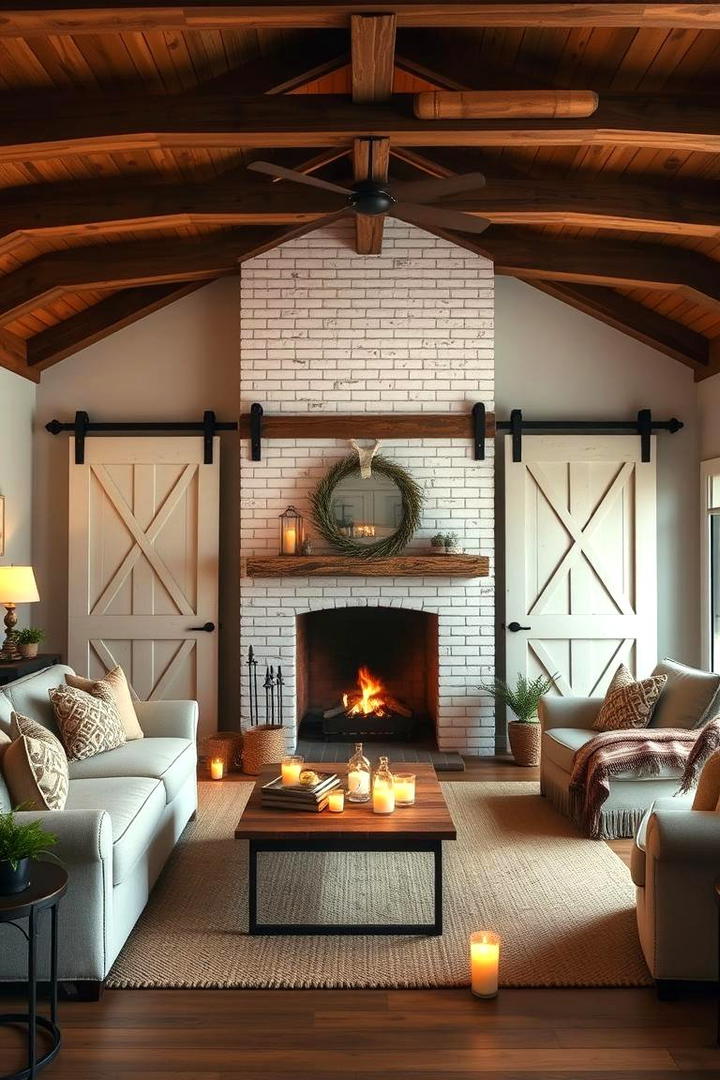 Farmhouse Chic Simplicity - 21 Painted Brick Fireplace Ideas